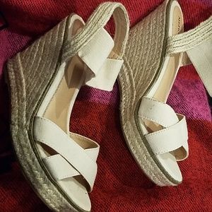Merona tan/beige wedge heels